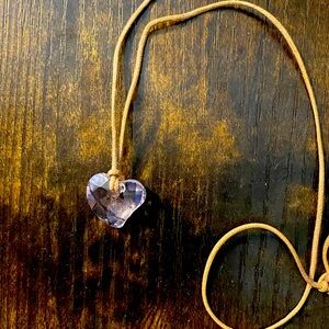 Swarovski crystal heart necklace, baby pink